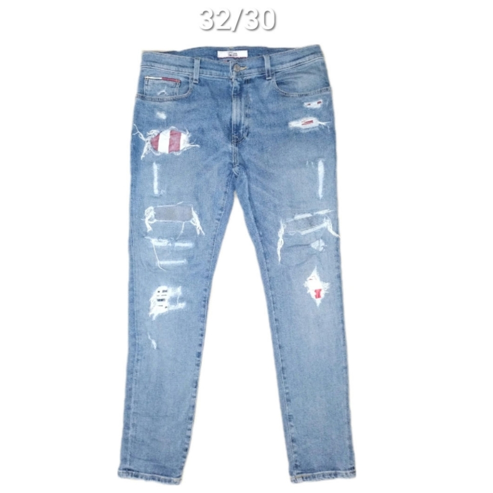 Tommy Hilfiger ripped/patch jeans.  Size 32/30